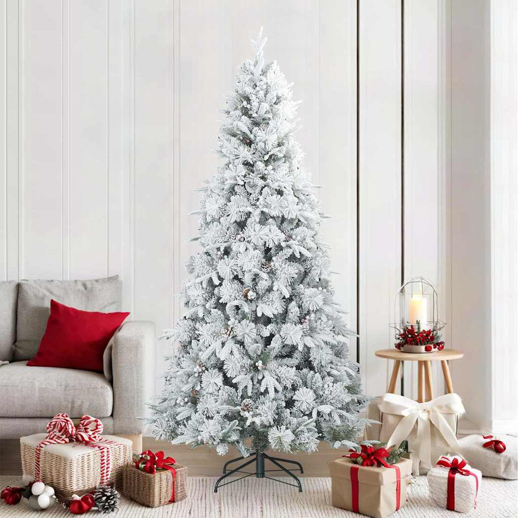 Sapin de Noël artificiel à branches pliantes, duveteux de neige - XIOS