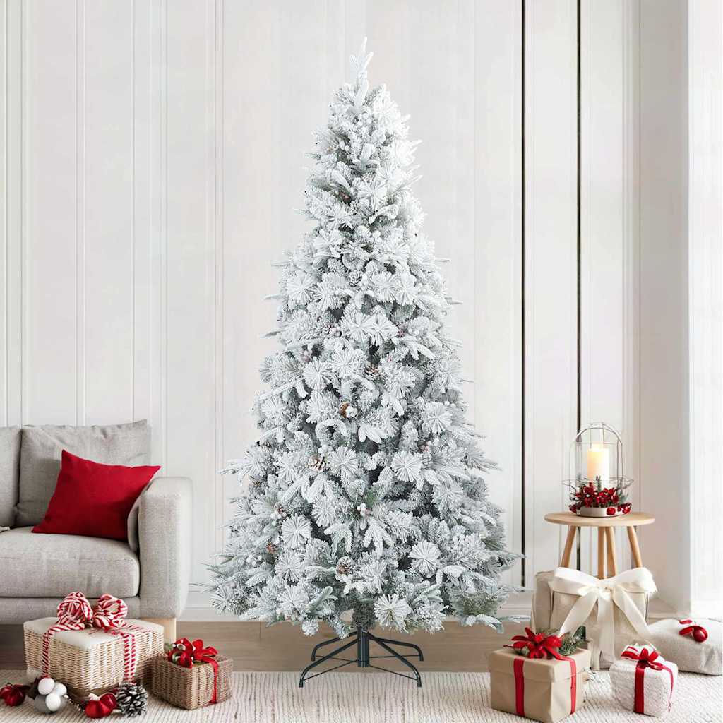 Sapin de Noël artificiel à branches pliantes, duveteux de neige - XIOS