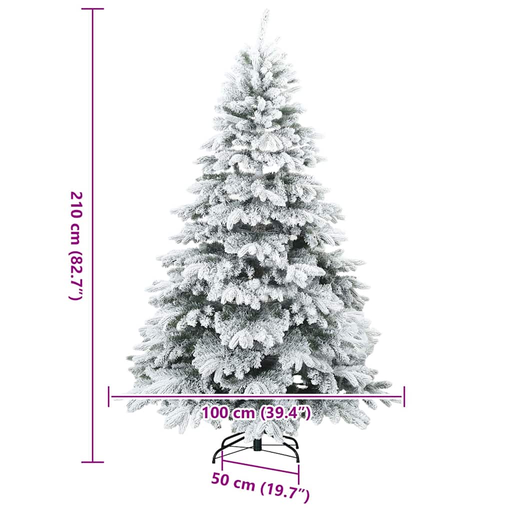Arbre de Noël Artificiel Moderne à Charnières Flocké avec Neige - XIOS