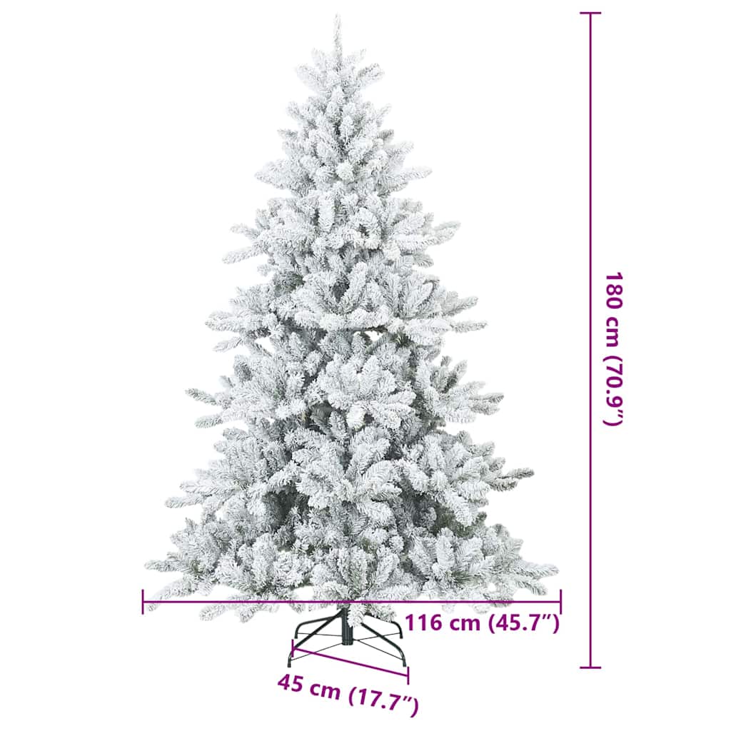 Sapin de Noël artificiel à branches pliantes, duveteux de neige - XIOS