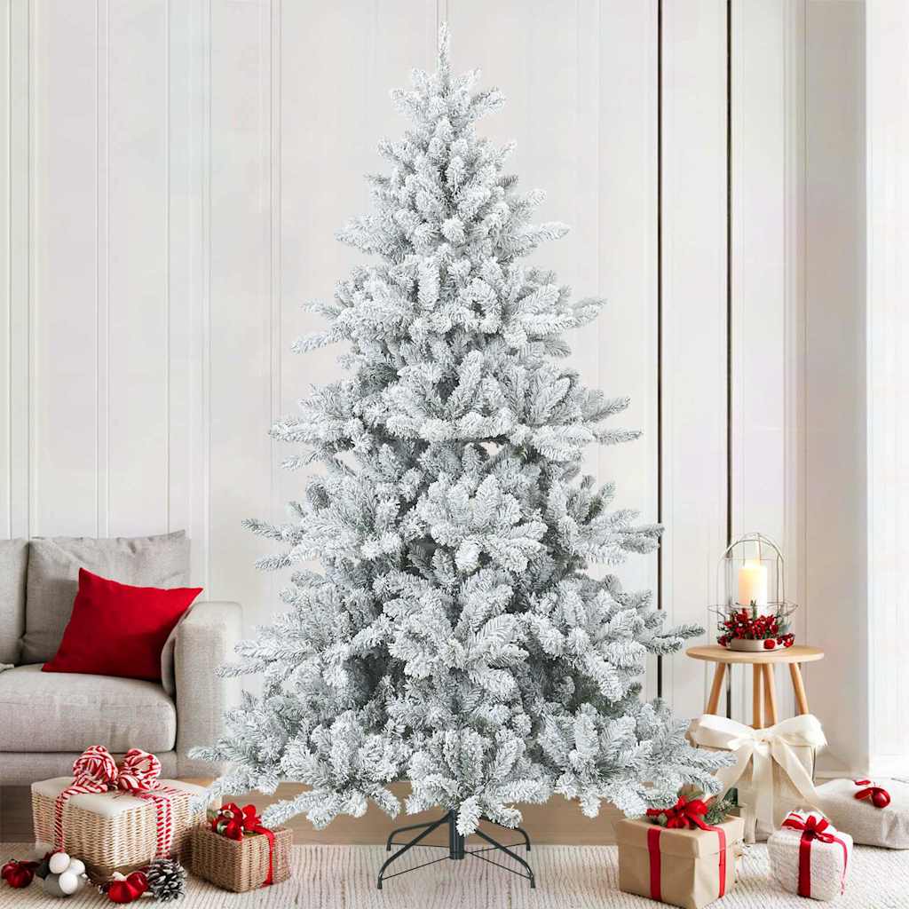 Sapin de Noël artificiel à branches pliantes, duveteux de neige - XIOS