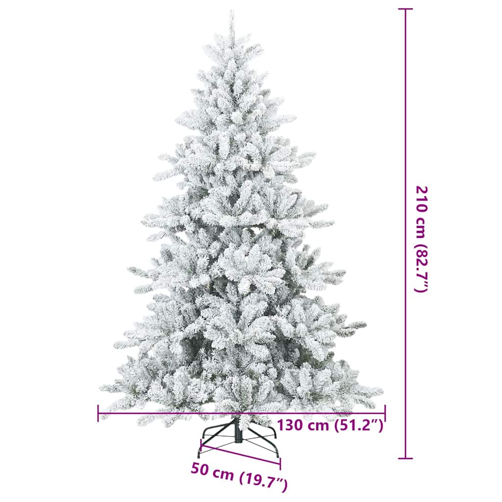 Sapin de Noël artificiel à branches pliantes, duveteux de neige - XIOS