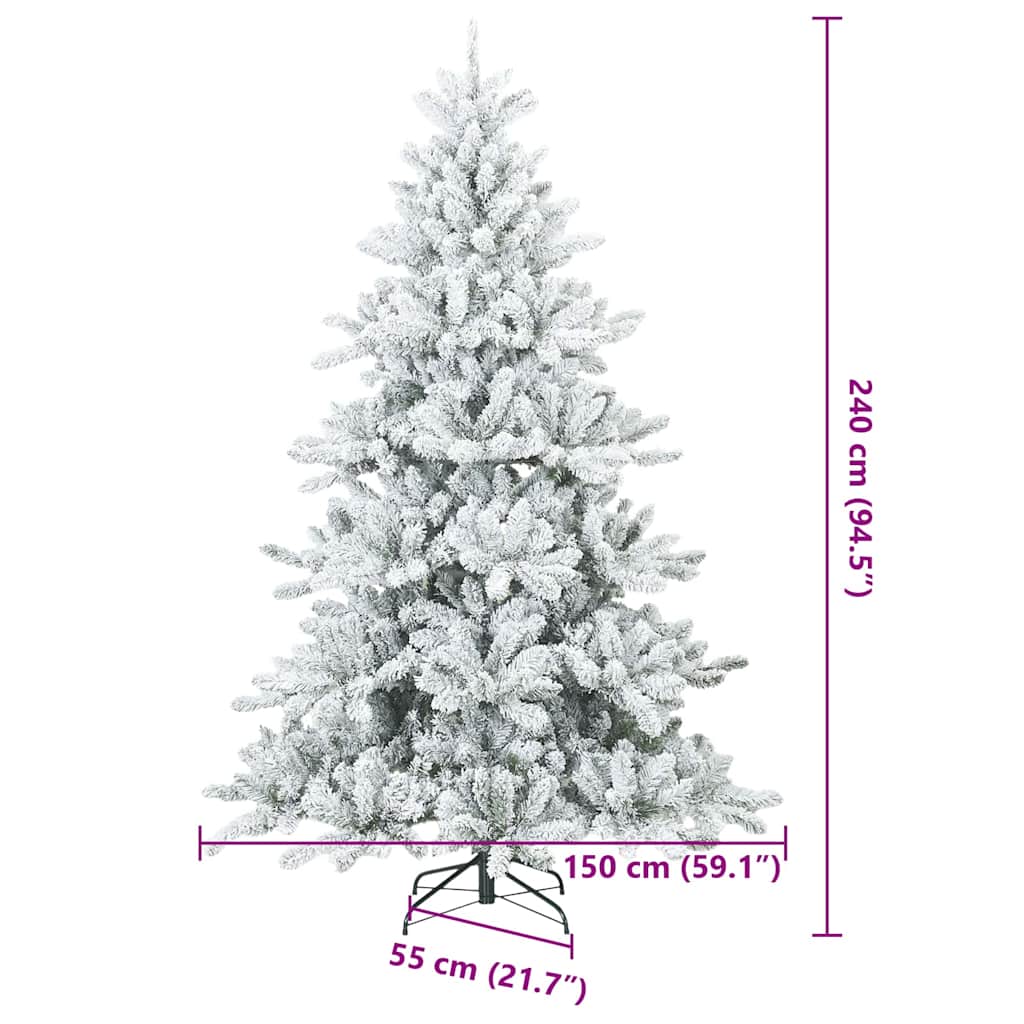 Arbre de Noël Artificiel Moderne à Charnières Flocké avec Neige - XIOS