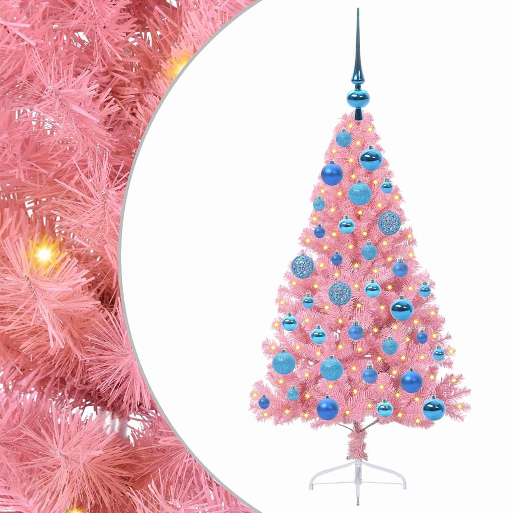 Sapin de Noël artificiel pré-éclairé Rose 120 cm PVC - XIOS