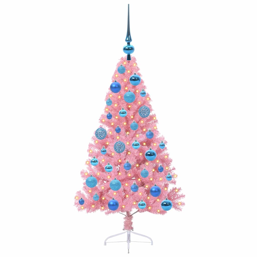 Sapin de Noël artificiel pré-éclairé Rose 120 cm PVC - XIOS