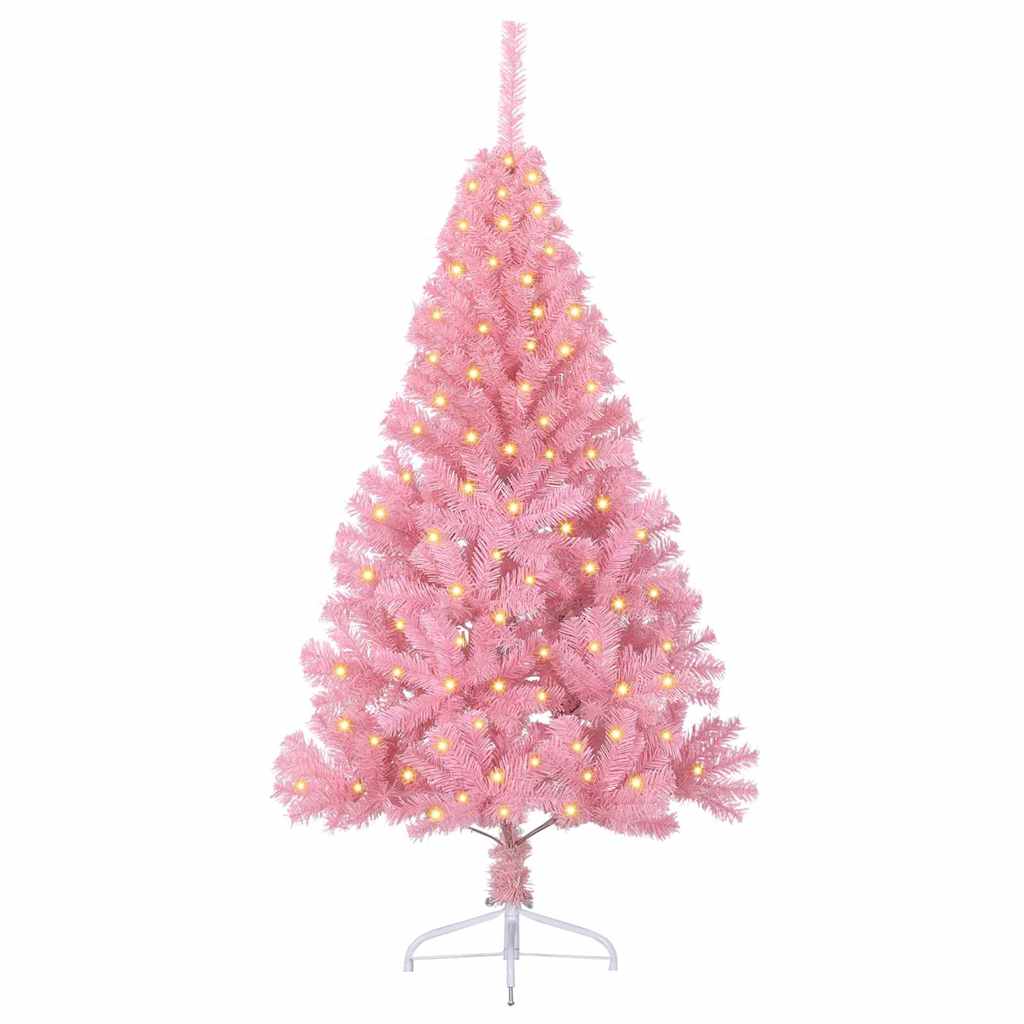Sapin de Noël artificiel pré-éclairé Rose 150 cm PVC - XIOS