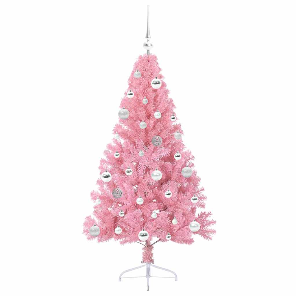 Sapin de Noël artificiel pré-éclairé Rose 150 cm PVC - XIOS