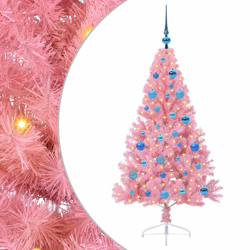 Sapin de Noël artificiel pré-éclairé Rose 150 cm PVC - XIOS