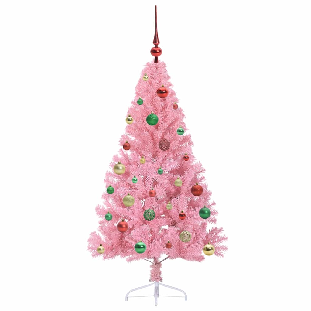 Sapin de Noël artificiel pré-éclairé Rose 150 cm PVC - XIOS