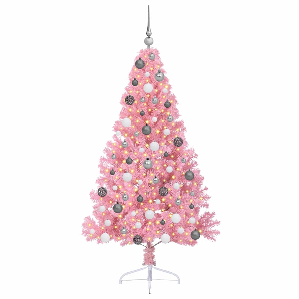 Sapin de Noël artificiel pré-éclairé Rose 180 cm PVC - XIOS