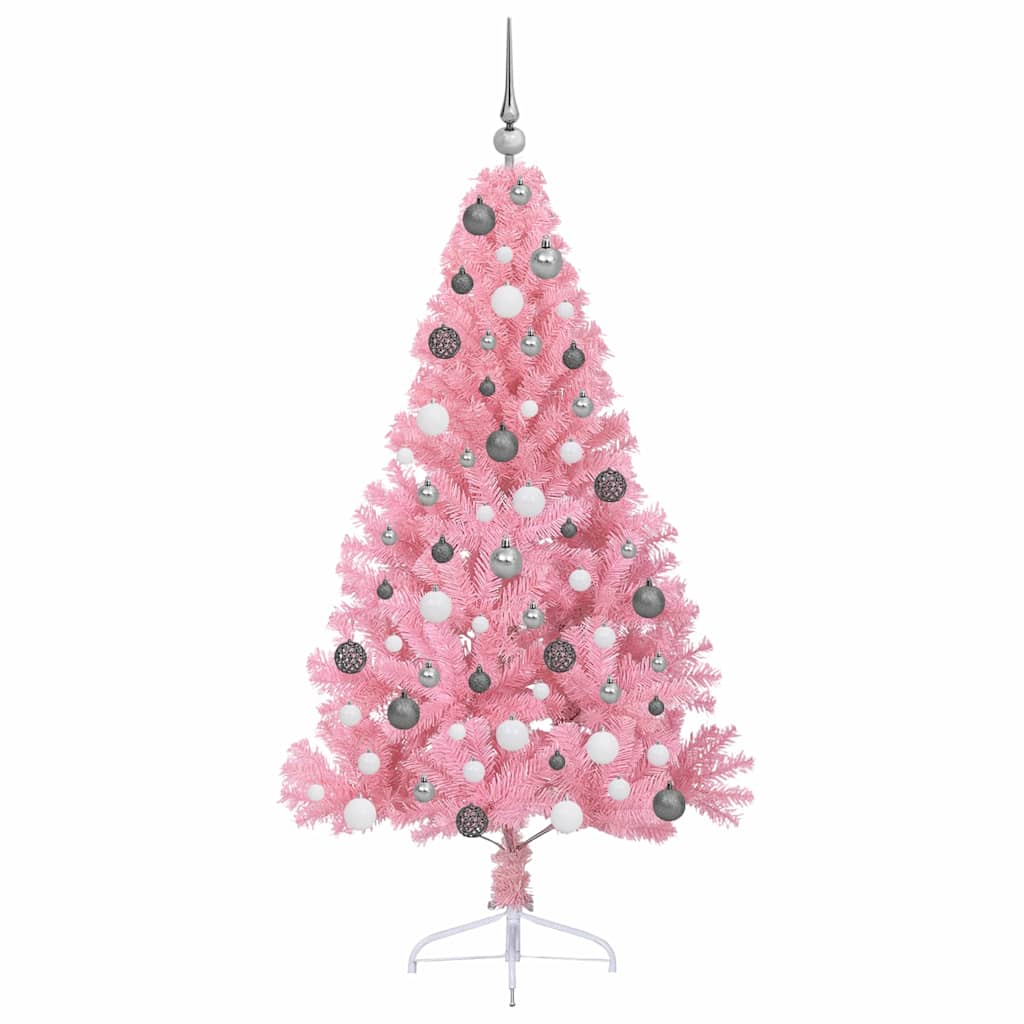 Sapin de Noël artificiel pré-éclairé Rose 180 cm PVC - XIOS