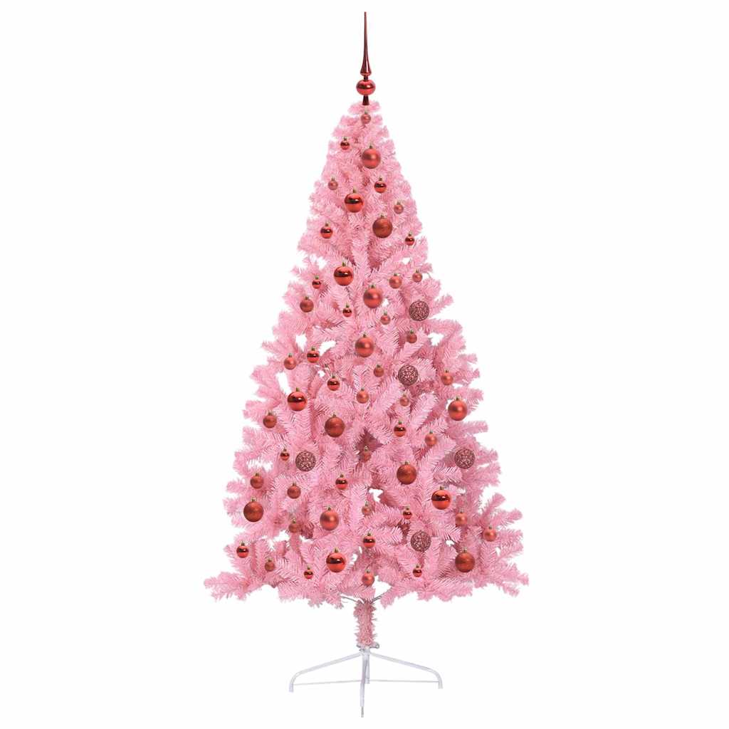 Sapin de Noël artificiel pré-éclairé Rose 180 cm PVC - XIOS