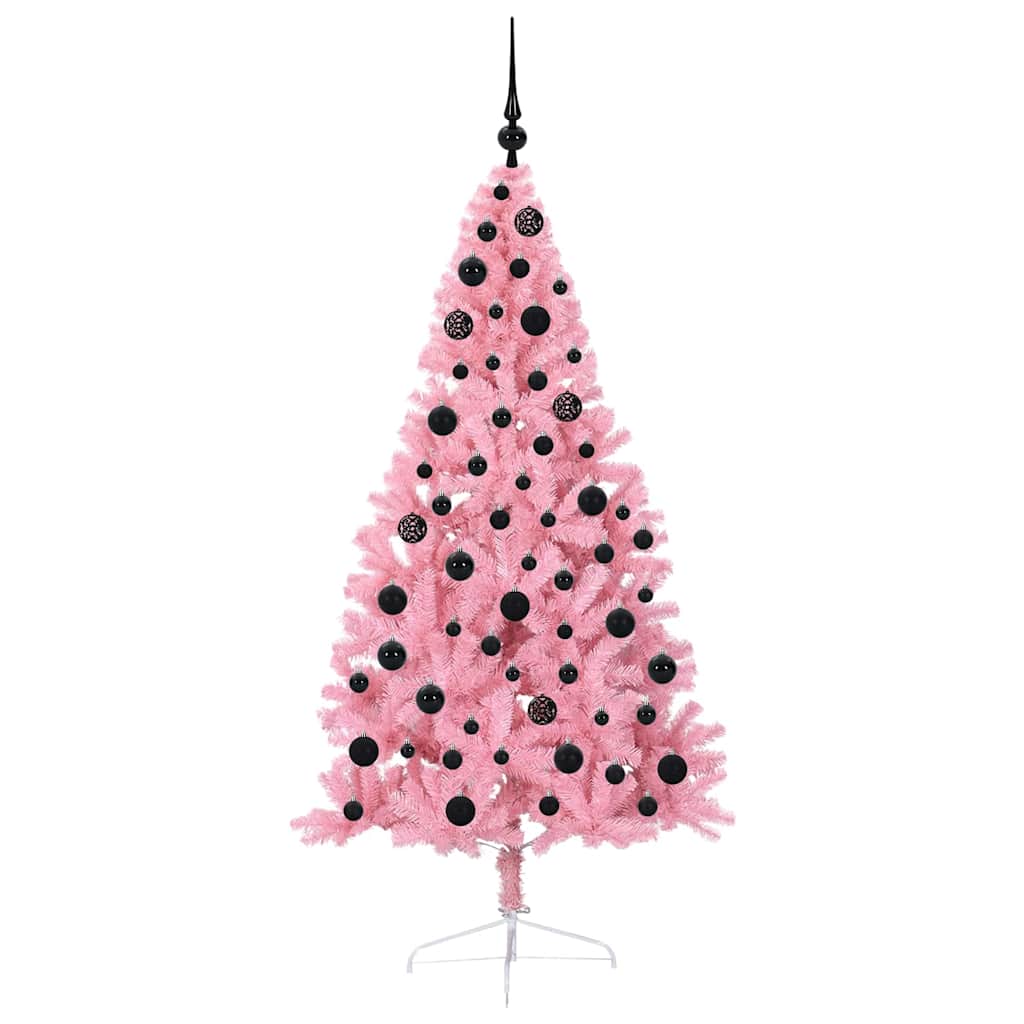 Sapin de Noël artificiel pré-éclairé Rose 180 cm PVC