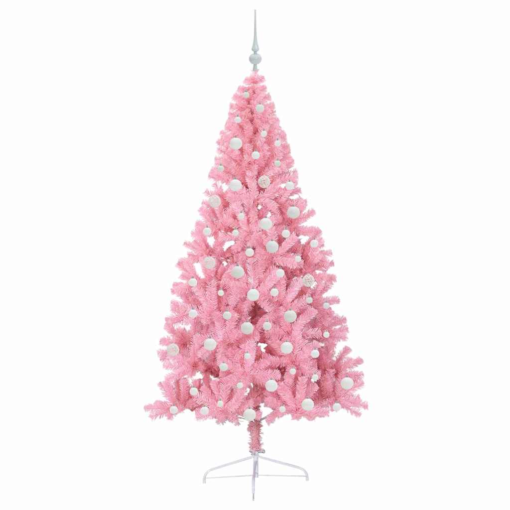 Sapin de Noël artificiel pré-éclairé Rose 180 cm PVC