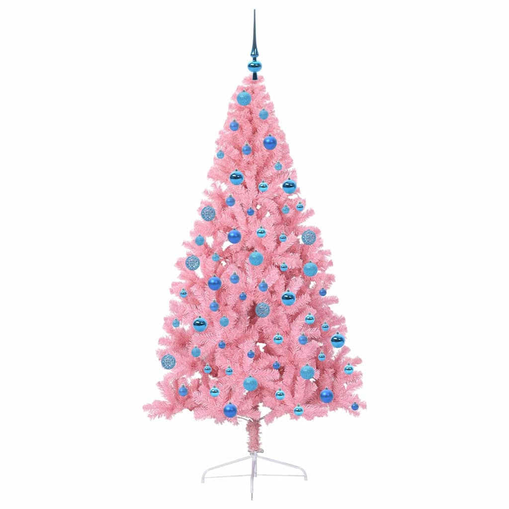 Sapin de Noël artificiel pré-éclairé Rose 180 cm PVC