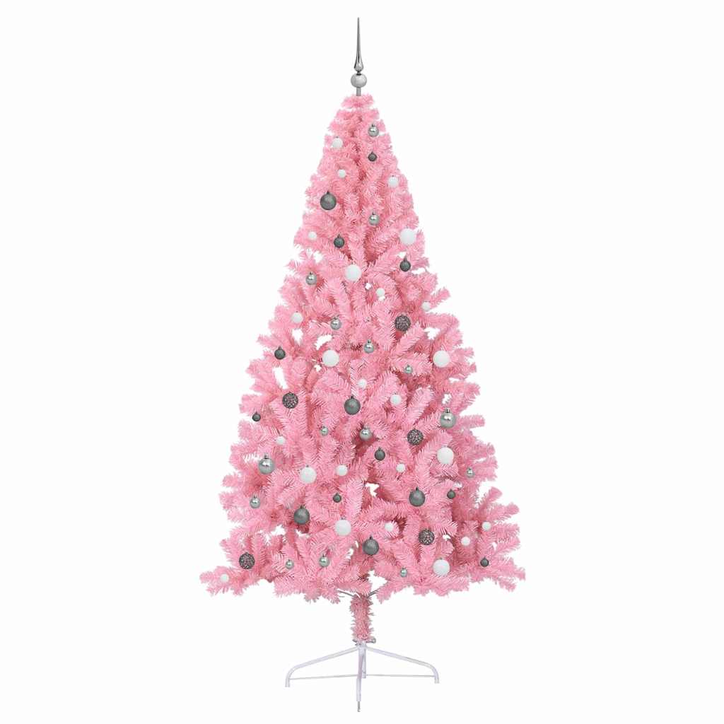 Sapin de Noël artificiel pré-éclairé Rose 240 cm PVC - XIOS