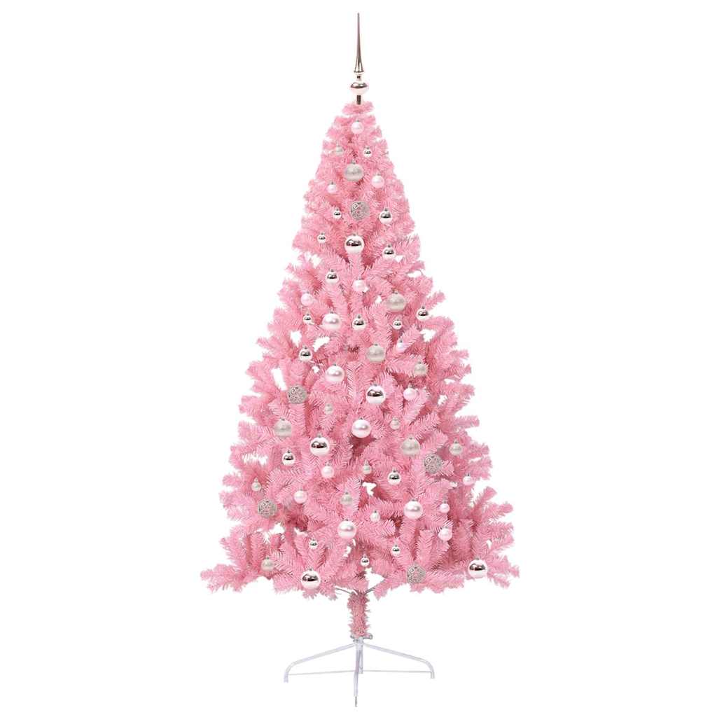 Sapin de Noël artificiel pré-éclairé Rose 240 cm PVC - XIOS