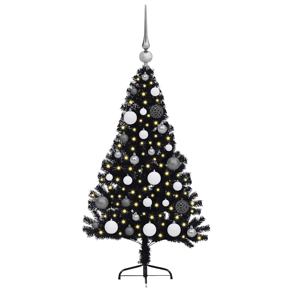 Sapin de Noël artificiel pré-éclairé Noir 120 cm PVC - XIOS