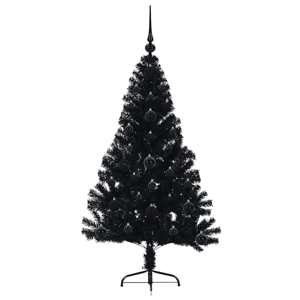 Sapin de Noël artificiel pré-éclairé Noir 120 cm PVC - XIOS