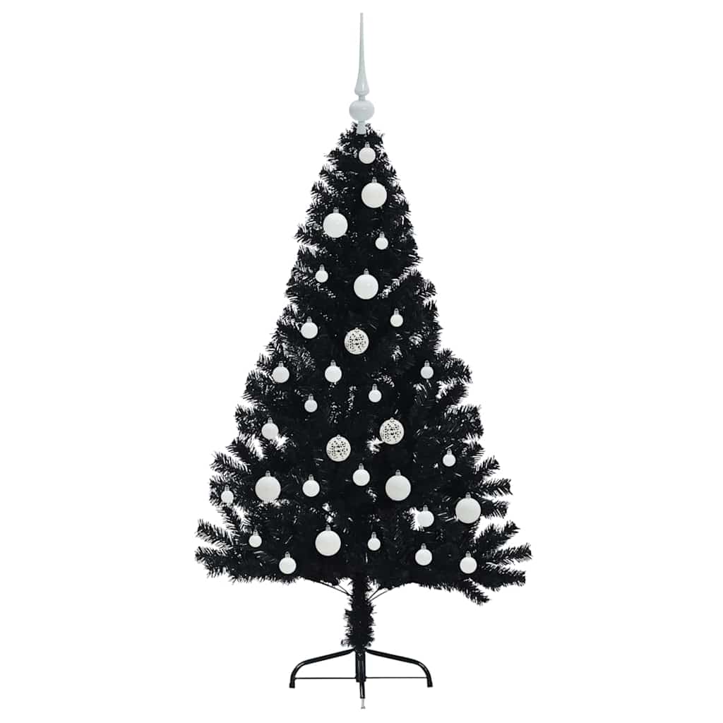 Sapin de Noël artificiel pré-éclairé Noir 120 cm PVC - XIOS