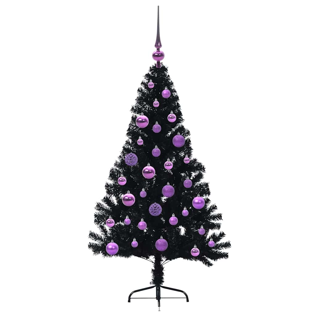 Sapin de Noël artificiel pré-éclairé Noir 120 cm PVC - XIOS