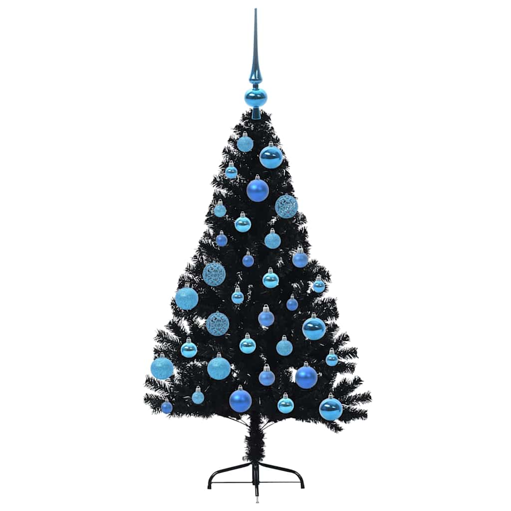 Sapin de Noël artificiel pré-éclairé Noir 120 cm PVC - XIOS