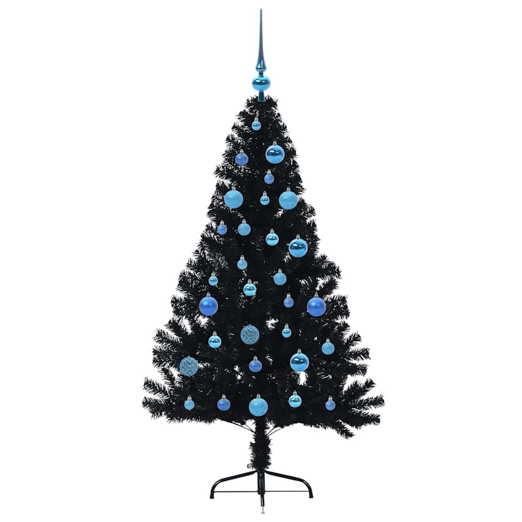 Sapin de Noël artificiel pré-éclairé Noir 150 cm PVC - XIOS