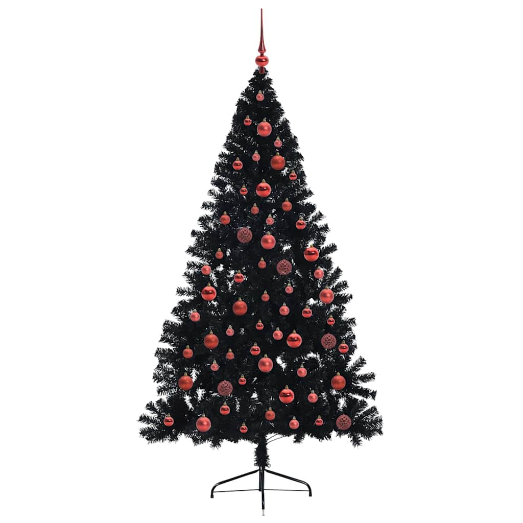 Sapin de Noël artificiel pré-éclairé Noir 180 cm PVC - XIOS