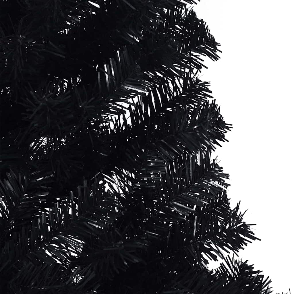Sapin de Noël artificiel pré-éclairé Noir 180 cm PVC - XIOS