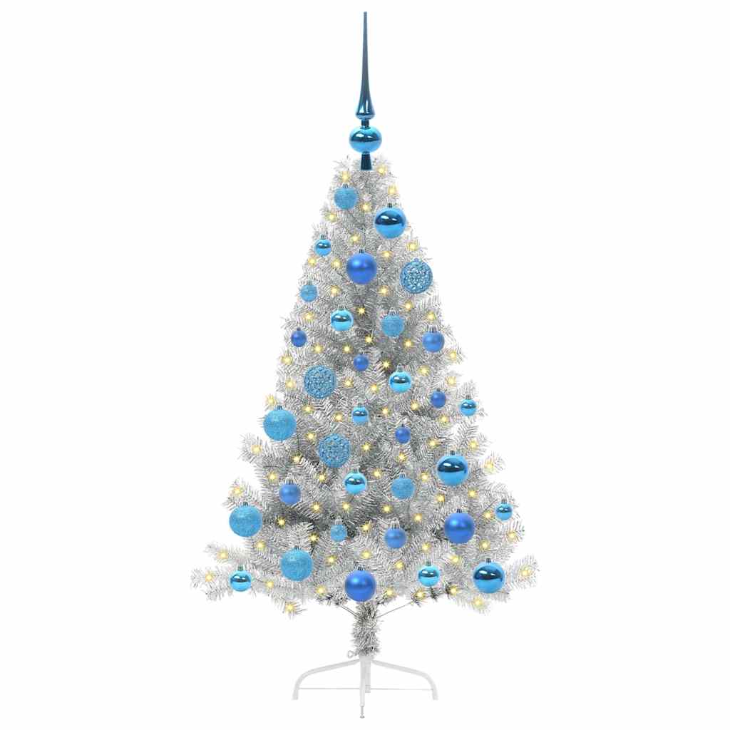 Sapin de Noël artificiel pré-éclairé Argent 120 cm PET - XIOS