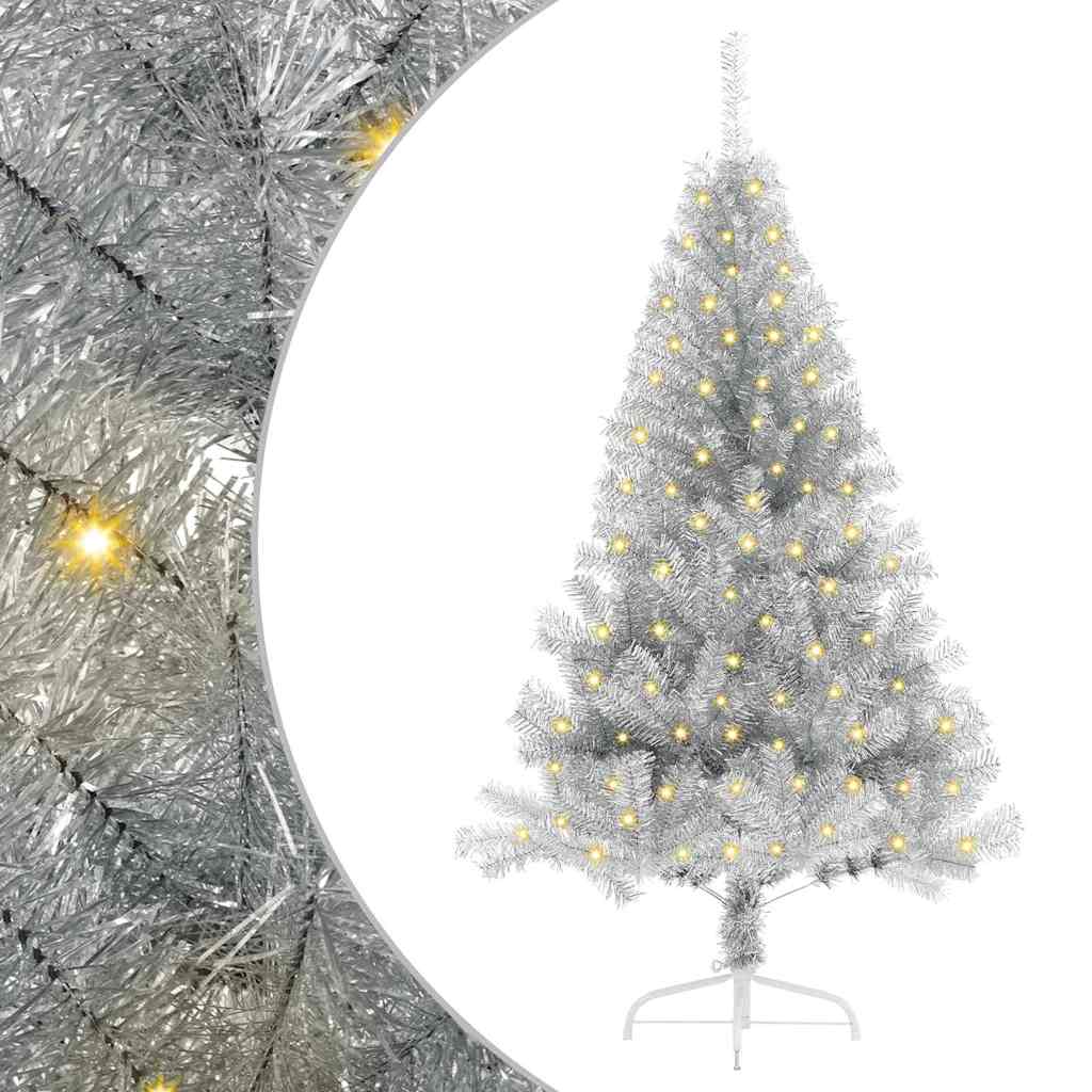 Sapin de Noël artificiel pré-éclairé Argent 150 cm PET - XIOS