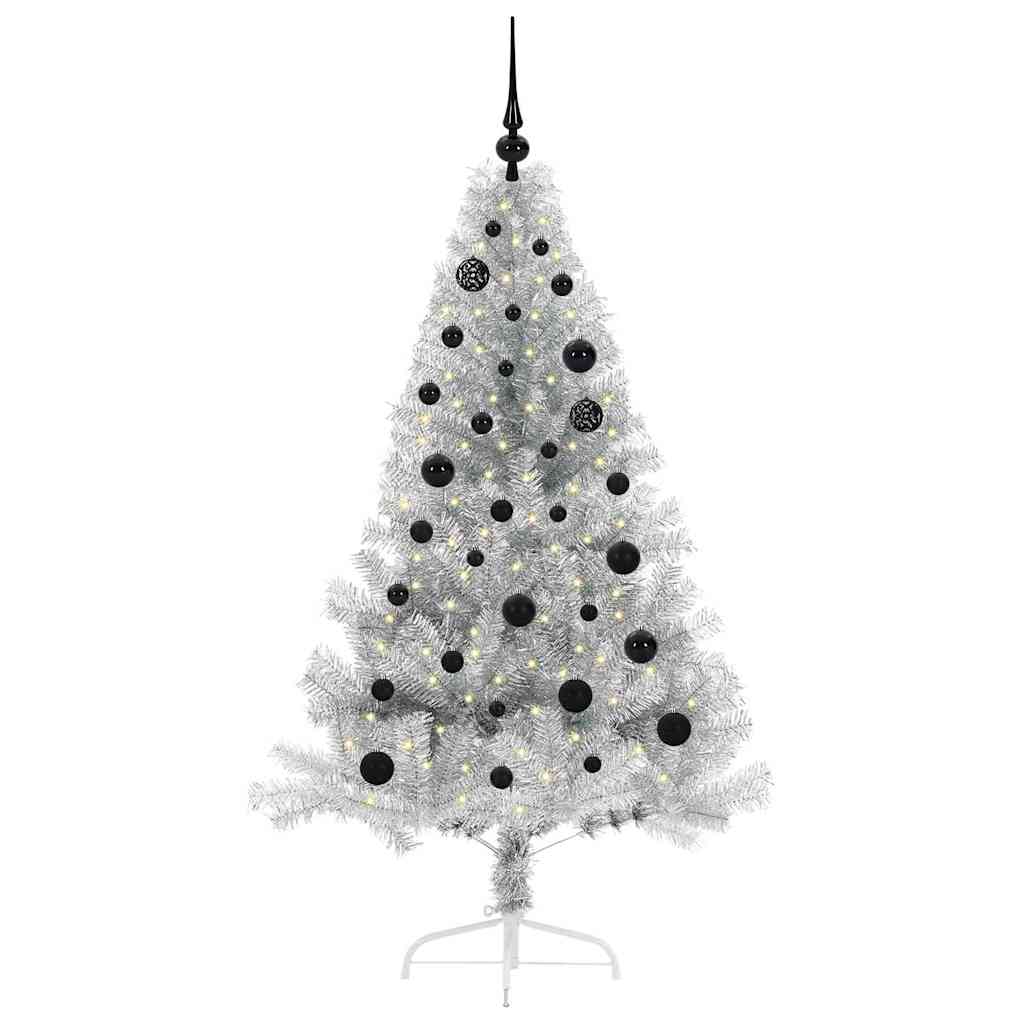 Sapin de Noël artificiel pré-éclairé Argent 150 cm PET - XIOS