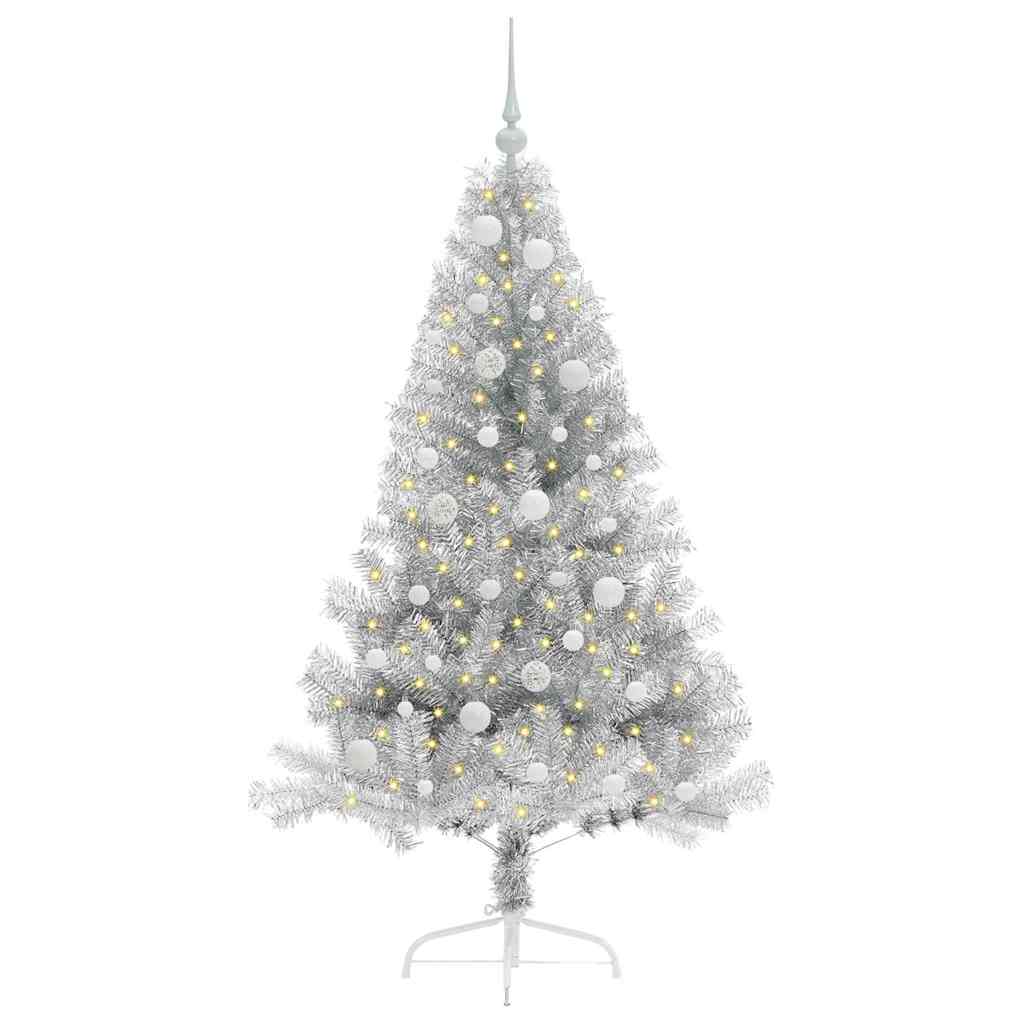 Sapin de Noël artificiel pré-éclairé Argent 150 cm PET - XIOS