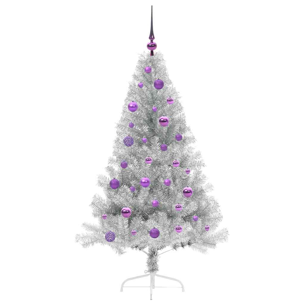 Sapin de Noël artificiel pré-éclairé Argent 150 cm PET - XIOS