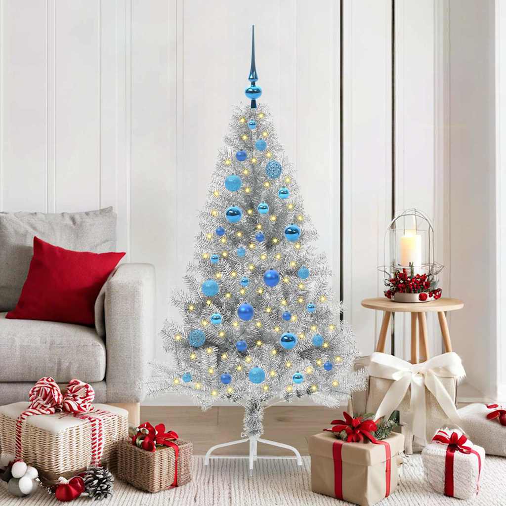 Sapin de Noël artificiel pré-éclairé Argent 150 cm PET - XIOS