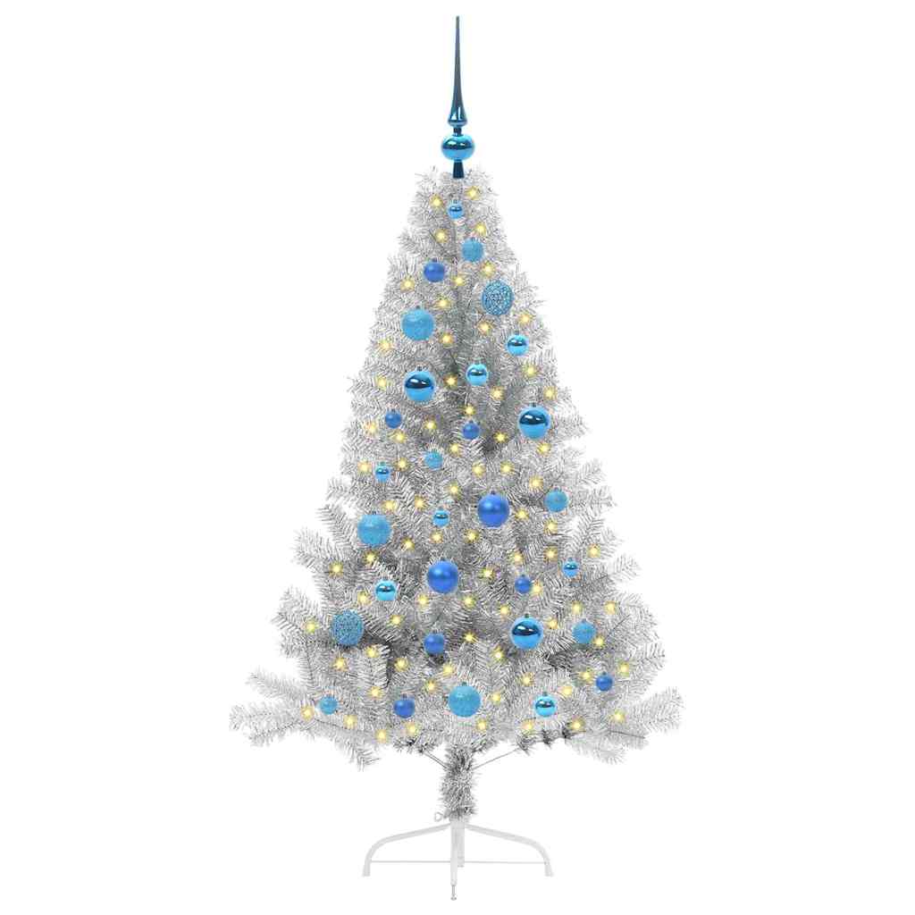 Sapin de Noël artificiel pré-éclairé Argent 150 cm PET - XIOS
