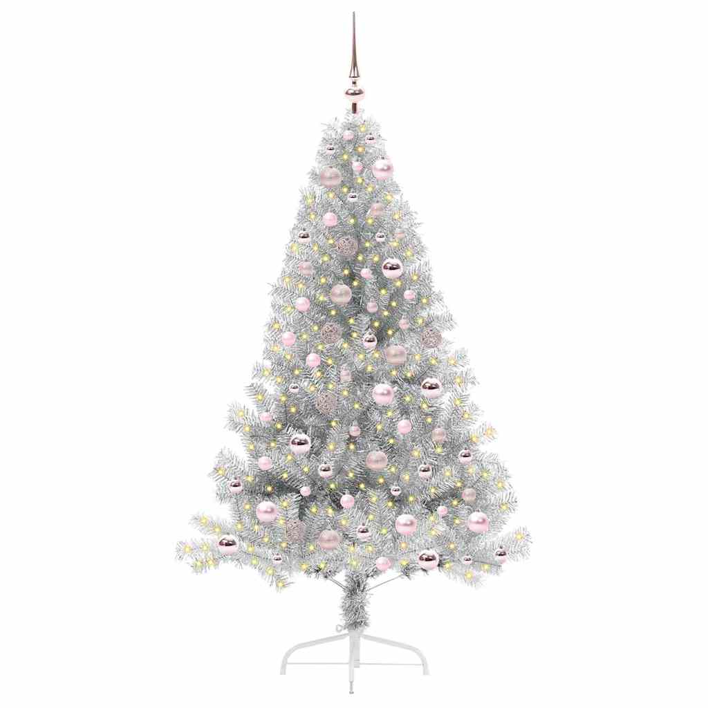 Sapin de Noël artificiel pré-éclairé Argent 180 cm PET - XIOS
