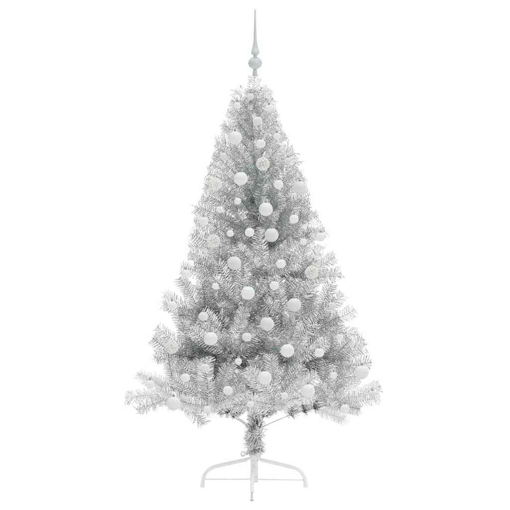 Sapin de Noël artificiel pré-éclairé Argent 180 cm PET - XIOS