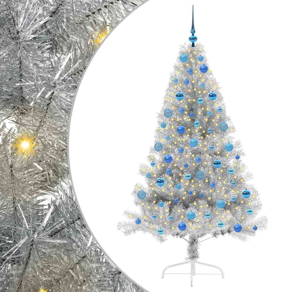 Sapin de Noël artificiel pré-éclairé Argent 180 cm PET - XIOS