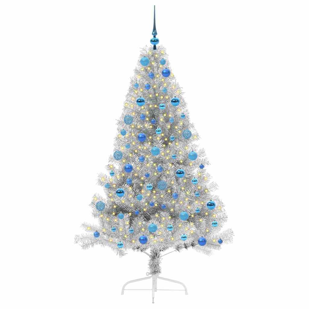 Sapin de Noël artificiel pré-éclairé Argent 180 cm PET - XIOS