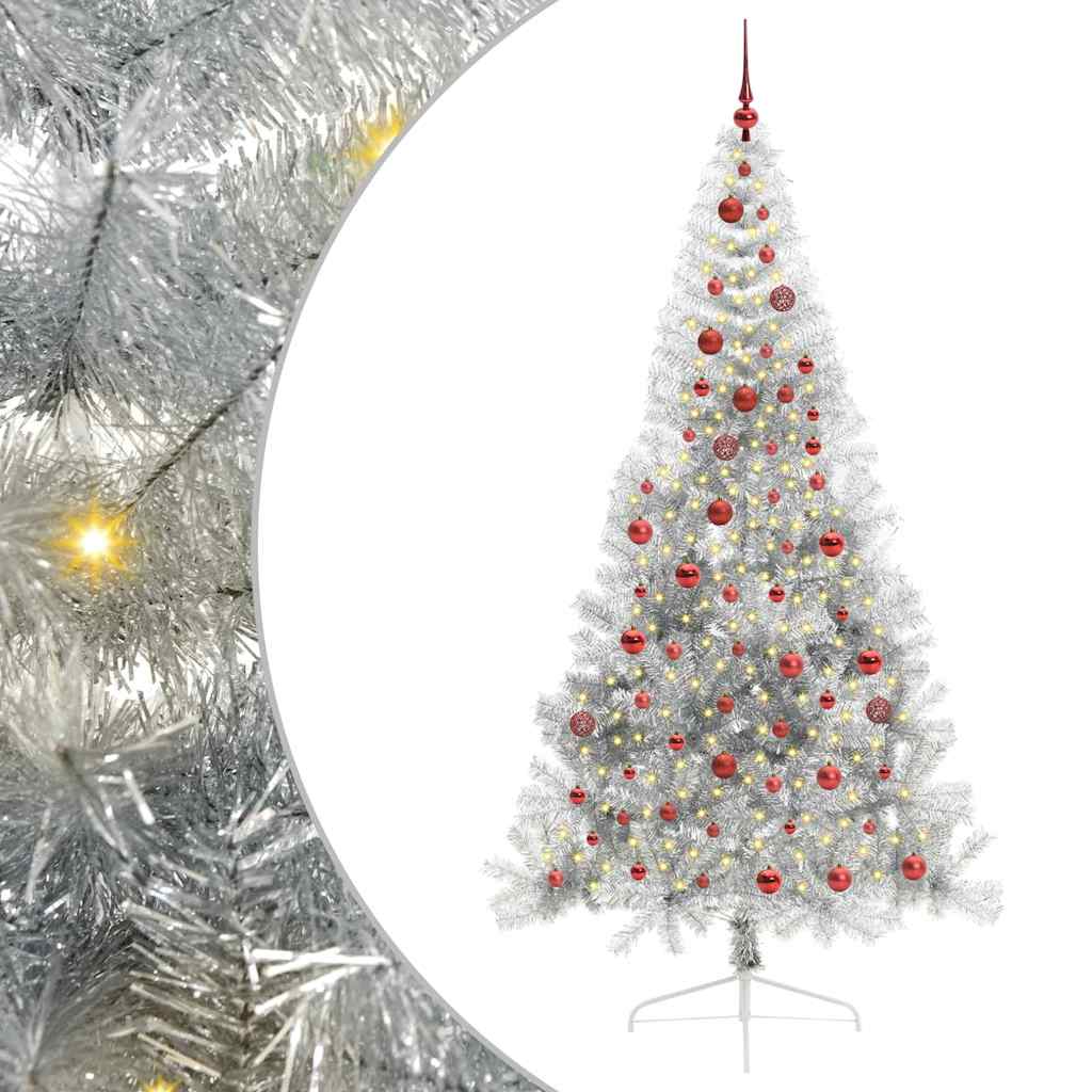 Sapin de Noël artificiel pré-éclairé Argent 210 cm PET - XIOS