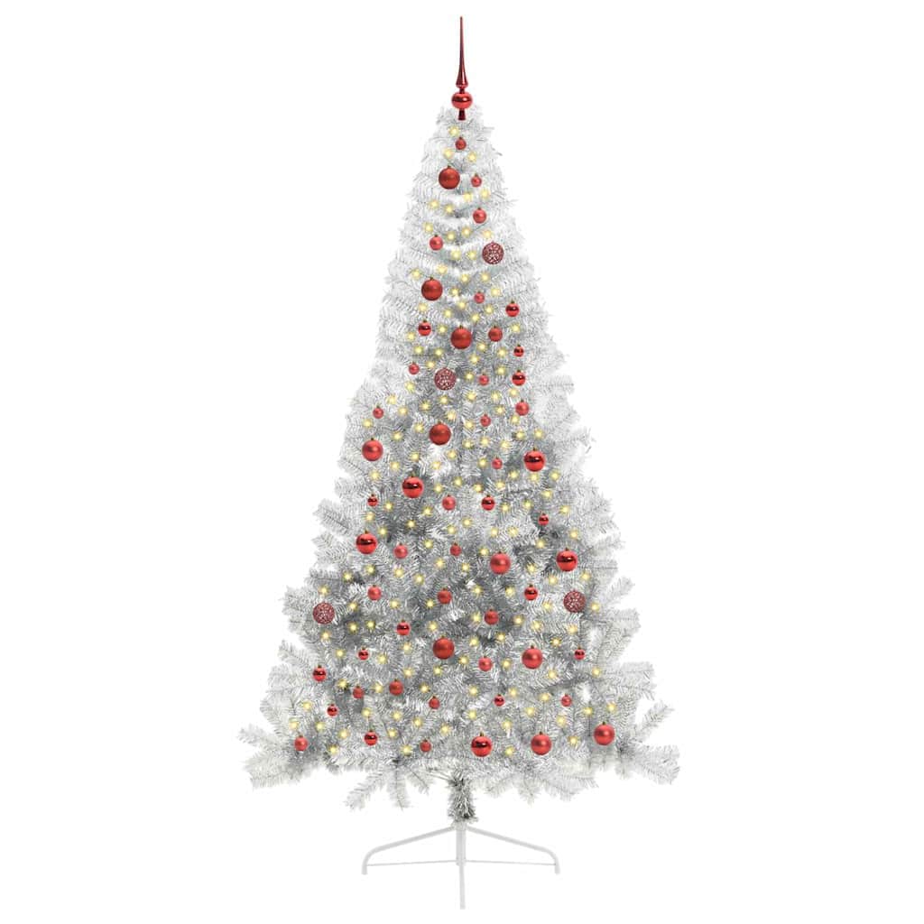 Sapin de Noël artificiel pré-éclairé Argent 210 cm PET - XIOS