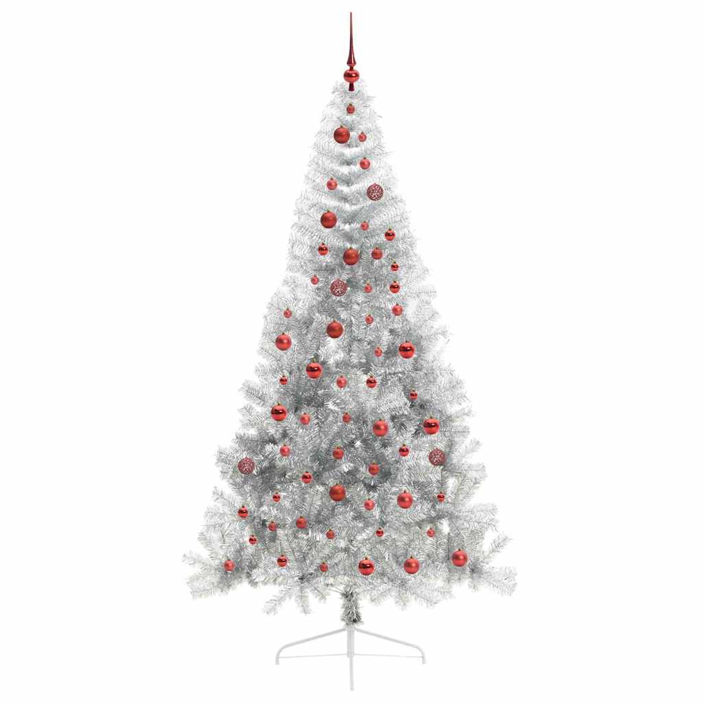 Sapin de Noël artificiel pré-éclairé Argent 210 cm PET - XIOS