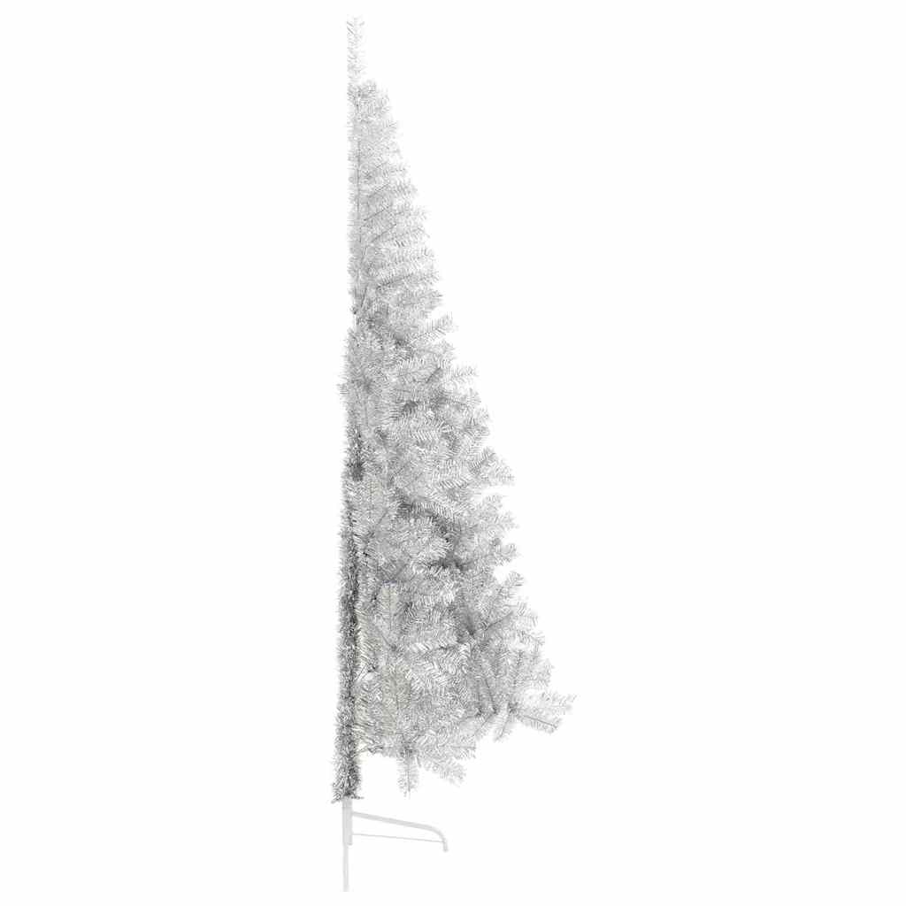 Sapin de Noël artificiel pré-éclairé Argent 210 cm PET