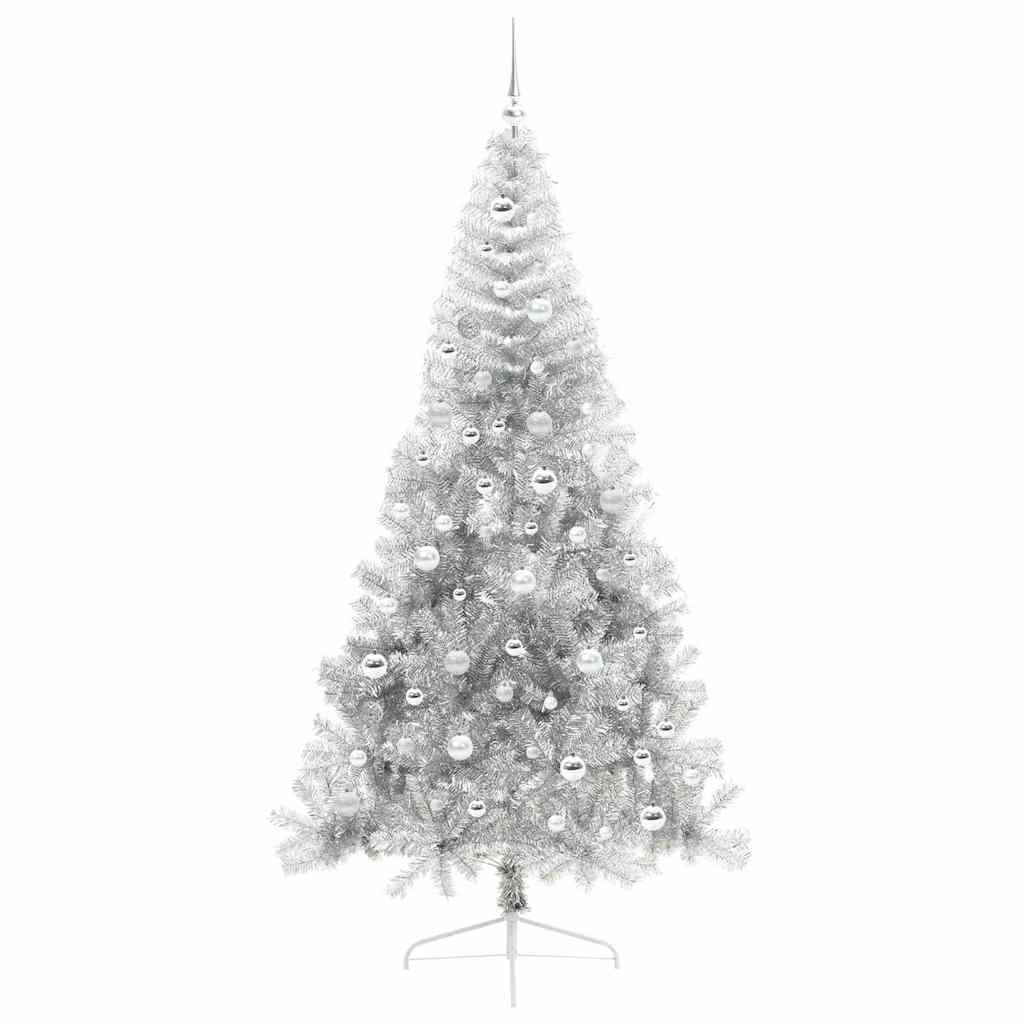 Sapin de Noël artificiel pré-éclairé Argent 210 cm PET - XIOS