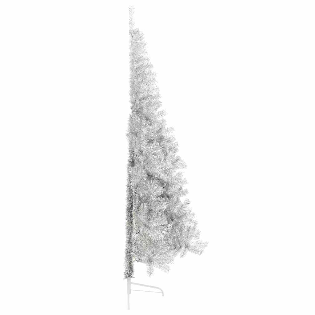 Sapin de Noël artificiel pré-éclairé Argent 210 cm PET