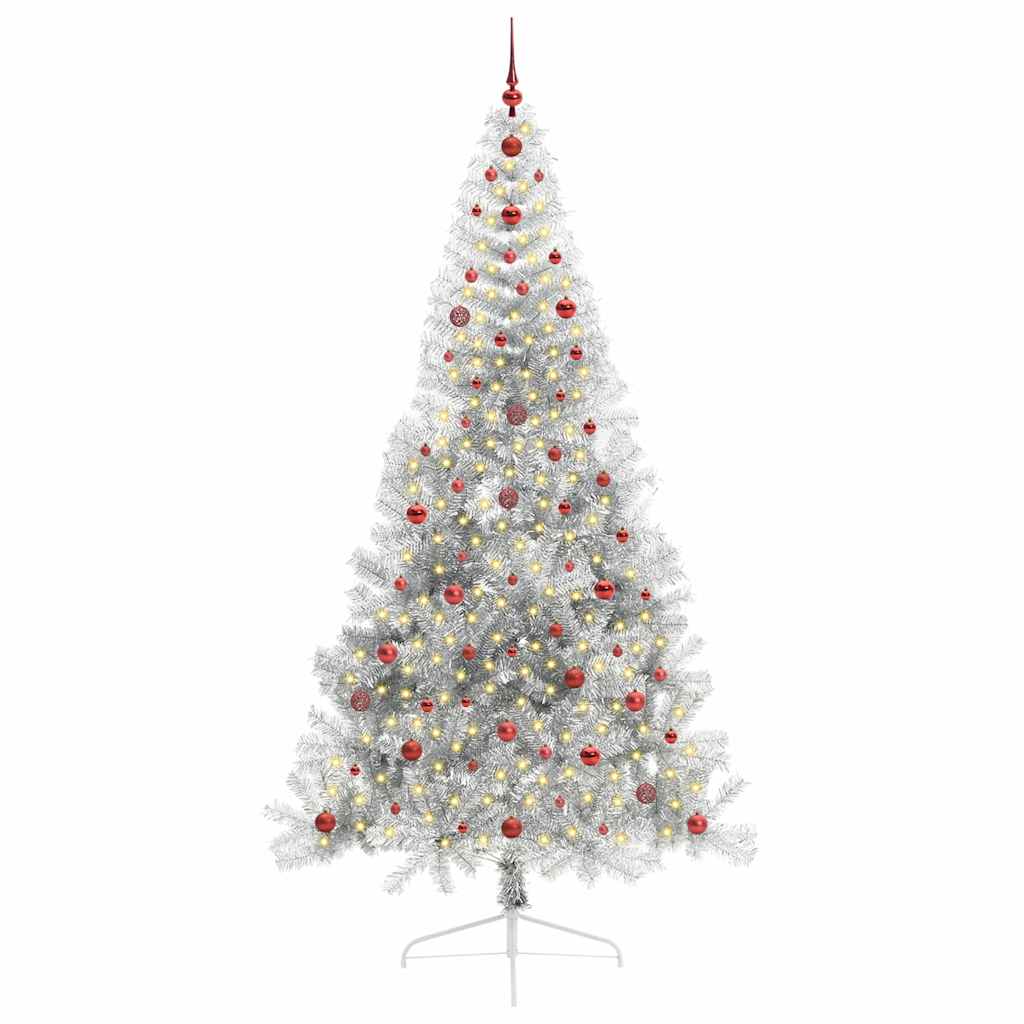 Sapin de Noël artificiel pré-éclairé Argent 240 cm PET - XIOS