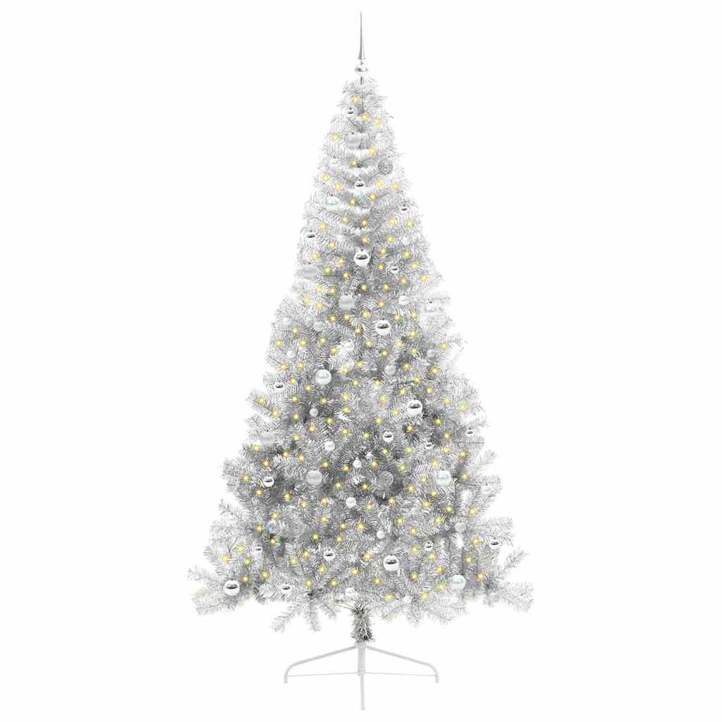 Sapin de Noël artificiel pré-éclairé Argent 240 cm PET - XIOS
