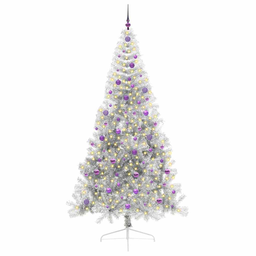 Sapin de Noël artificiel pré-éclairé Argent 240 cm PET - XIOS