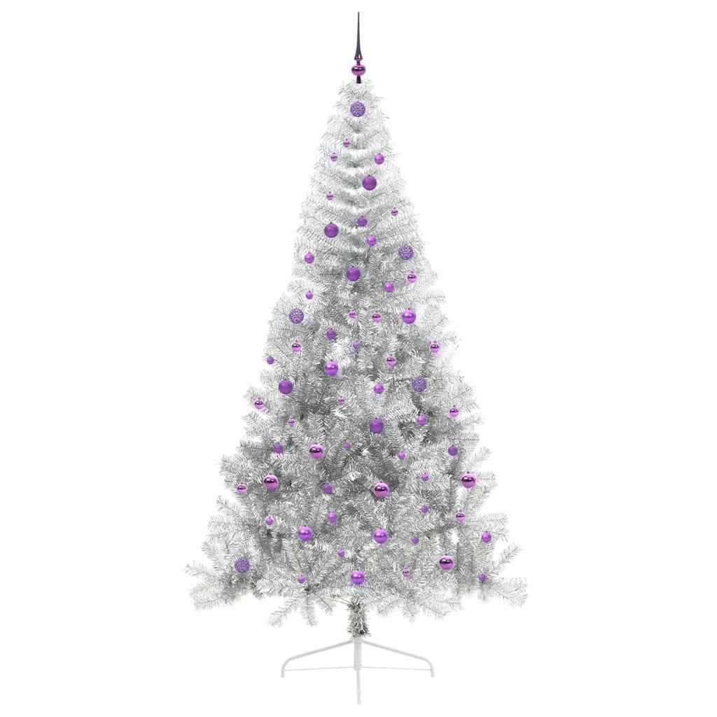 Sapin de Noël artificiel pré-éclairé Argent 240 cm PET - XIOS